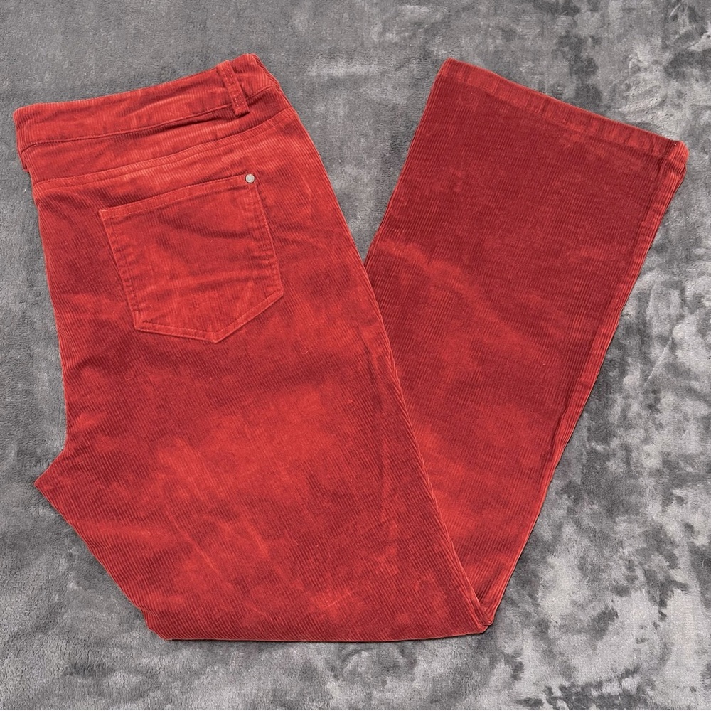Sundance Corduroy Flare Pants Bootcut Stretch Cotton Burnt Rust Orange Sz 32